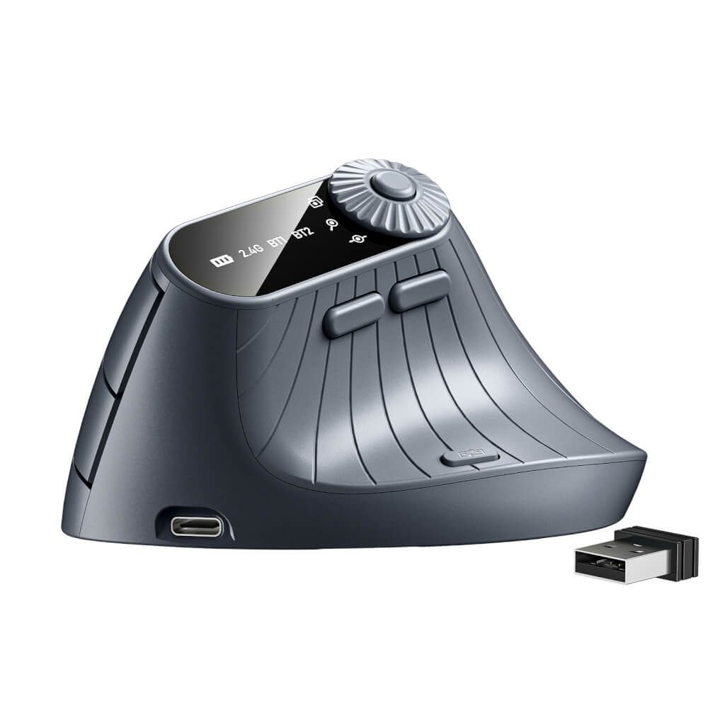 เมาส์ไร้สาย ONIKUMA CW932 WIRELESS VERTICAL MOUSE เชื่อมต่อ 2.4G / BLUETOOTH 1-2 - สีดำ_1